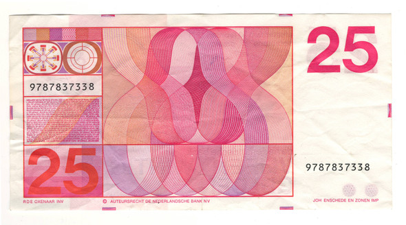 Netherlands: 1971 25 Gulden Banknote P-92